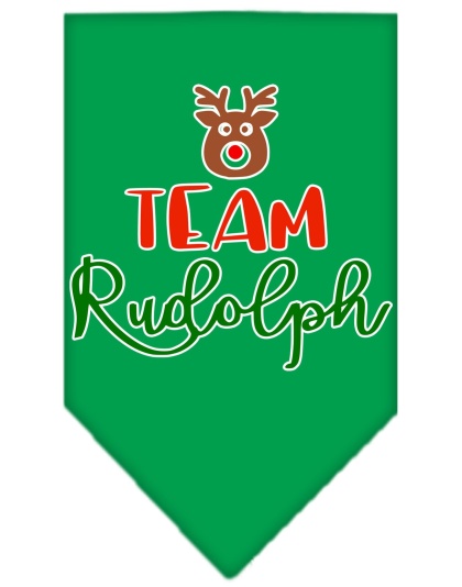 Team Rudolph Screen Print Bandana Emerald Green Large