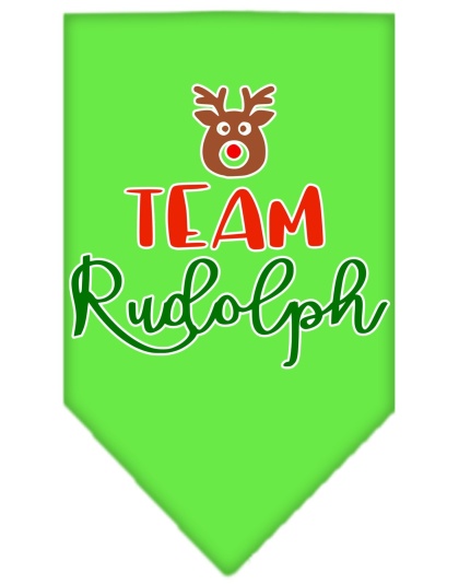 Team Rudolph Screen Print Bandana Lime Green Large