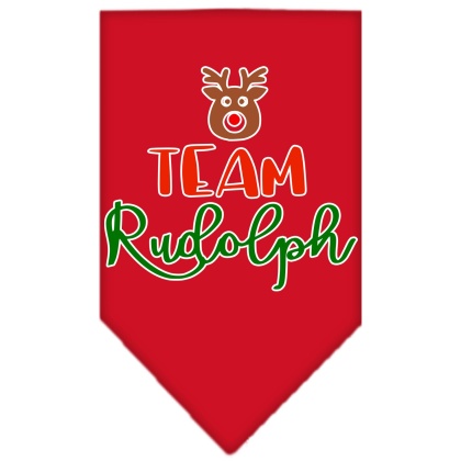 Team Rudolph Screen Print Bandana Red Large