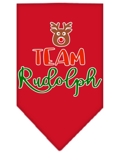 Team Rudolph Screen Print Bandana Red Large