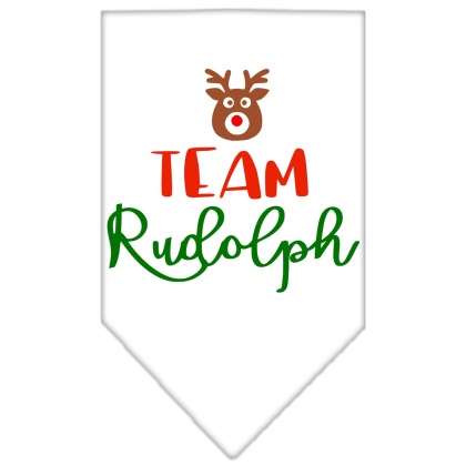 Team Rudolph Screen Print Bandana White Large