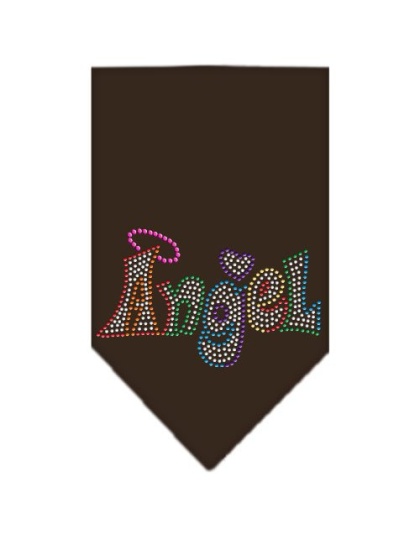 Technicolor Angel Rhinestone Pet Bandana Cocoa Size Large