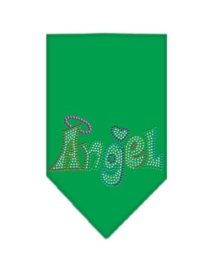 Technicolor Angel Rhinestone Pet Bandana Emerald Green Size Large