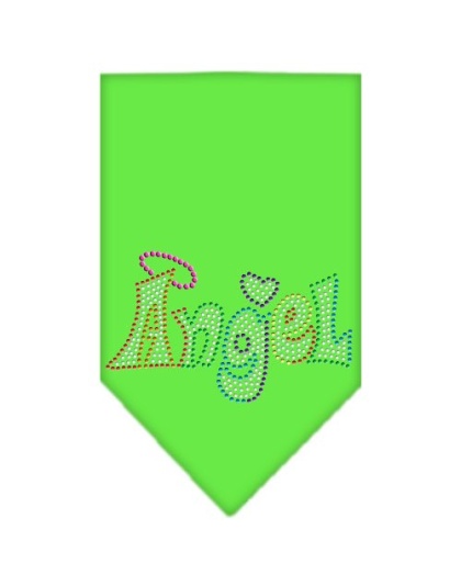 Technicolor Angel Rhinestone Pet Bandana Lime Green Size Large