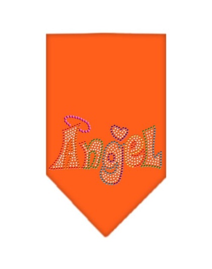 Technicolor Angel Rhinestone Pet Bandana Orange Size Large