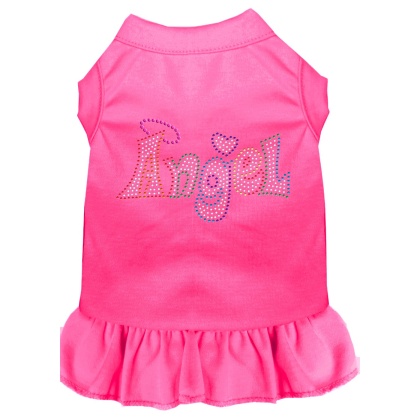 Technicolor Angel Rhinestone Pet Dress Bright Pink 4X