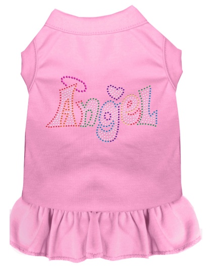 Technicolor Angel Rhinestone Pet Dress Light Pink 4X