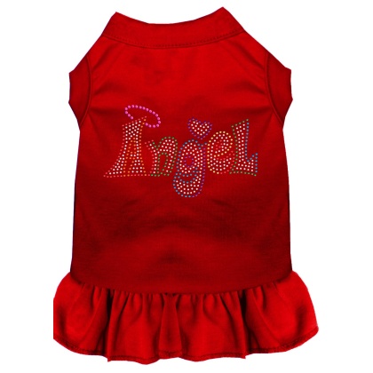 Technicolor Angel Rhinestone Pet Dress Red 4X