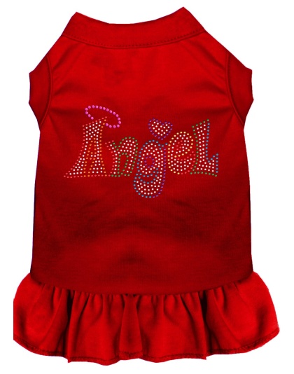 Technicolor Angel Rhinestone Pet Dress Red 4X