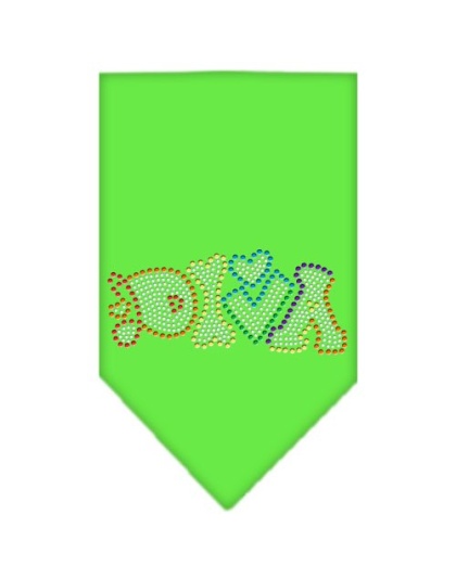 Technicolor Diva Rhinestone Pet Bandana Lime Green Size Large