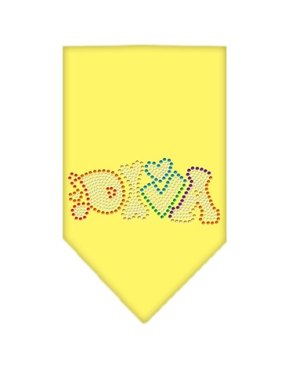 Technicolor Diva Rhinestone Pet Bandana Yellow Size Large