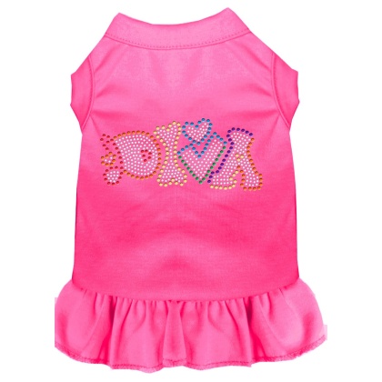 Technicolor Diva Rhinestone Pet Dress Bright Pink 4X