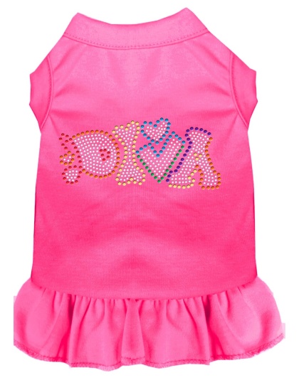 Technicolor Diva Rhinestone Pet Dress Bright Pink 4X