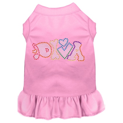 Technicolor Diva Rhinestone Pet Dress Light Pink 4X