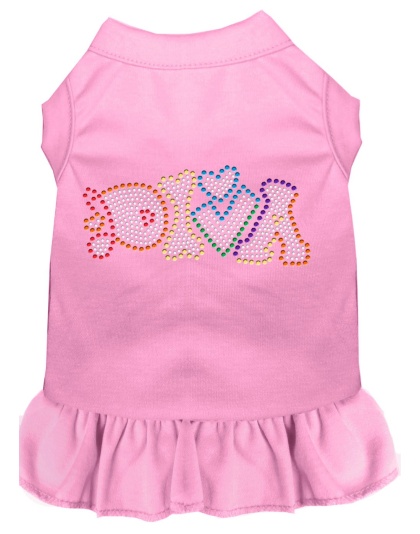 Technicolor Diva Rhinestone Pet Dress Light Pink 4X