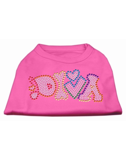 Technicolor Diva Rhinestone Pet Shirt Bright Pink Lg