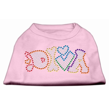 Technicolor Diva Rhinestone Pet Shirt Light Pink Lg