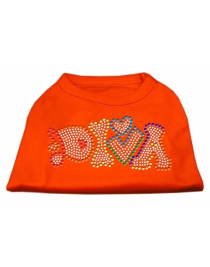 Technicolor Diva Rhinestone Pet Shirt Orange Lg