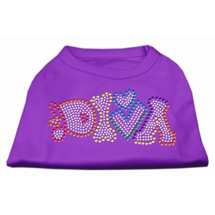 Technicolor Diva Rhinestone Pet Shirt Purple Lg