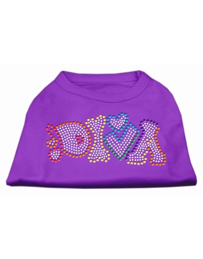 Technicolor Diva Rhinestone Pet Shirt Purple Lg
