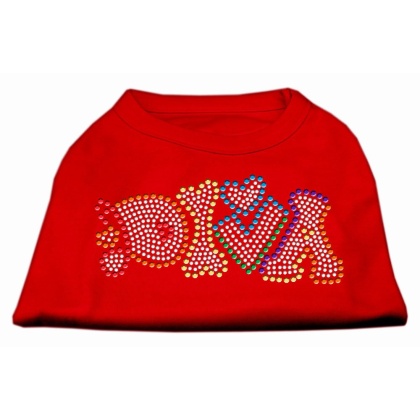 Technicolor Diva Rhinestone Pet Shirt Red Lg