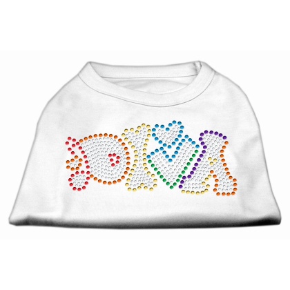 Technicolor Diva Rhinestone Pet Shirt White Lg