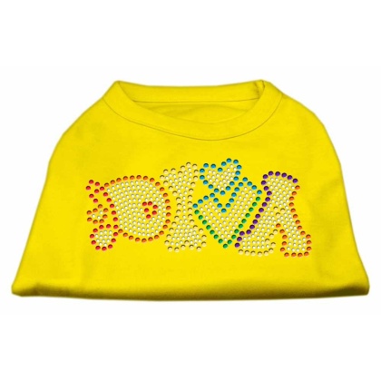 Technicolor Diva Rhinestone Pet Shirt Yellow Lg