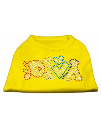 Technicolor Diva Rhinestone Pet Shirt Yellow Lg