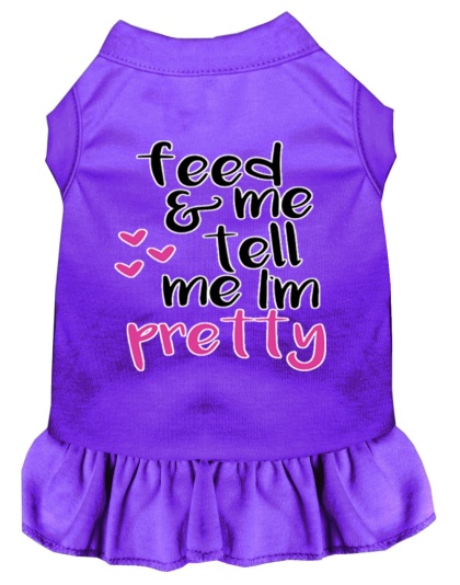 Tell me I'm Pretty Screen Print Dog Dress Purple 4X (22)