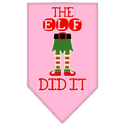 The Elf Did It Screen Print Bandana Light Pink Large