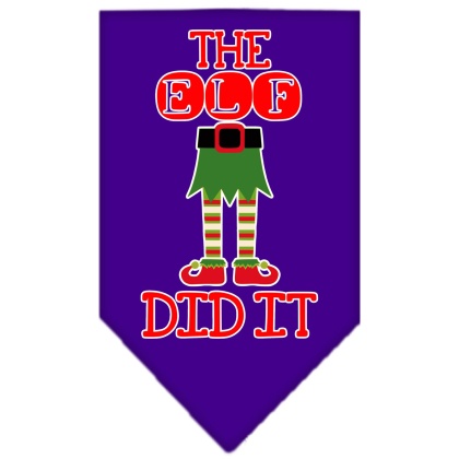 The Elf Did It Screen Print Bandana Purple Large