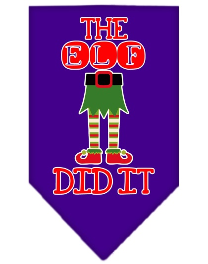 The Elf Did It Screen Print Bandana Purple Large