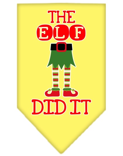 The Elf Did It Screen Print Bandana Yellow Large