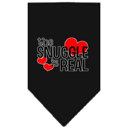 The Snuggle is Real Screen Print Bandana Black Large