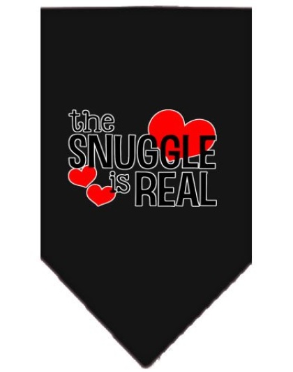 The Snuggle is Real Screen Print Bandana Black Large