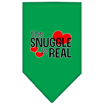 The Snuggle is Real Screen Print Bandana Emerald Green Large