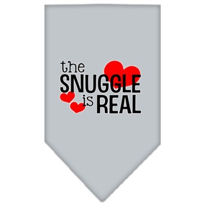 The Snuggle is Real Screen Print Bandana Grey Large