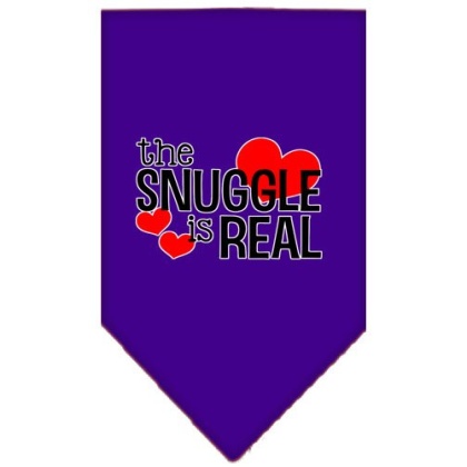 The Snuggle is Real Screen Print Bandana Purple Large