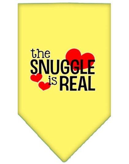 The Snuggle is Real Screen Print Bandana Yellow Large