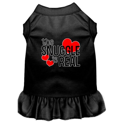 The Snuggle is Real Screen Print Dog Dress Black 4X