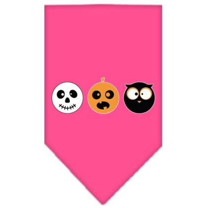 The Spook Trio Screen Print Bandana Bright Pink Large