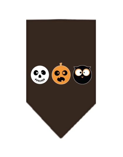 The Spook Trio Screen Print Bandana Brown Large