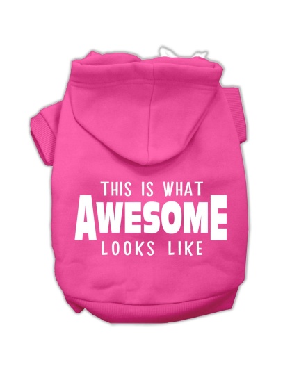 This is What Awesome Looks Like Dog Pet Hoodies Bright Pink Size Lg