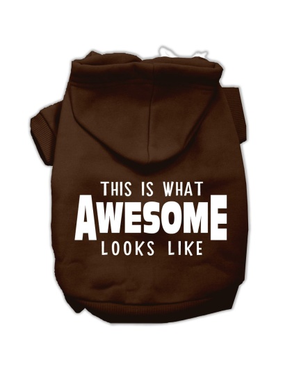 This is What Awesome Looks Like Dog Pet Hoodies Brown Size Lg