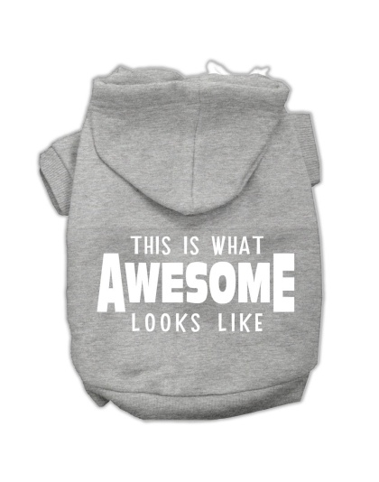 This is What Awesome Looks Like Dog Pet Hoodies Grey Size Lg