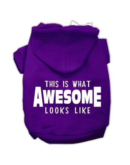 This is What Awesome Looks Like Dog Pet Hoodies Purple Size Lg