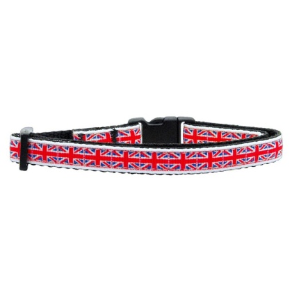 Tiled Union Jack(UK Flag) Nylon Ribbon Collar Cat Safety