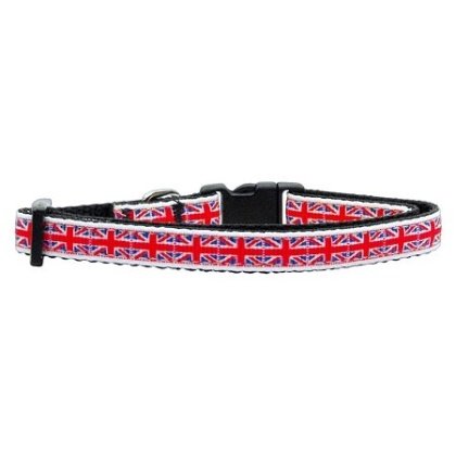 Tiled Union Jack(UK Flag) Nylon Ribbon Collar Small