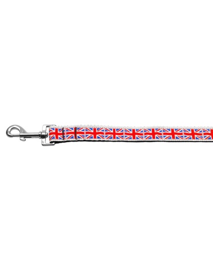 Tiled Union Jack(UK Flag) Nylon Ribbon Leash 1 inch wide 4ft Long