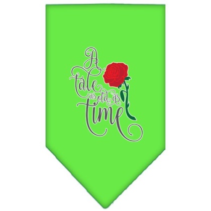 Timeless Tale Screen Print Bandana Lime Green Large